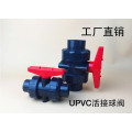Robinet à tournant sphérique à union véritable UPVC, robinet à tournant sphérique à double union UPVC 50mm